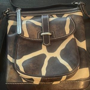 Dooney & Bourke Giraffe Print Leather Carrier Crossbody